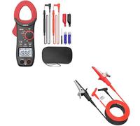 BINTA Digital Clamp Meter 2000 Counts Multimeter with Auto-ranging Voltage, 2PCS Heavy Duty Alligator Clips Test Leads with Angle 4mm Banana Plug for Home DIY Automotive Industrial Electrical Testing