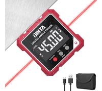 BINTA Magnetic Digital Angle Finder with Laser, Rechargeable IP54 Waterproof Dustproof Digital Angle Gauge Inclinometer, Table Saw Miter Angle Gauge for Woodworking Machinery DIY(Class II Laser <1mW)