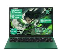 BINTEC 16 Inch Green Laptop,1920 * 1200 IPS,16GB DDR4 Windows11 Notebook PC, Celeron N5105(up to 2.9 GHz),Lightweight Notebook with Backlit Keyboard and Fingerprint Unlock Green, 16G+512GB SSD