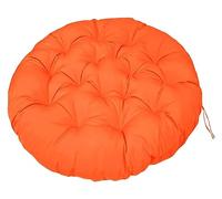 BINWAN Cushion 40-180cm Papasan Round Chair Cushion, Waterproof Overstuffed Removable,Hanging Swing Pad For Garden Terrace (Color : Orange, Size : 160x160cm)