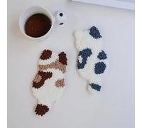 Binwat Punch Needle Coaster Kit,Easy Punch Needle DIY Embroidery Set with Tools, Yarns, Hoop, Instructions Easy for Beginners, Kids, Adults, Handmade Gift and Decoration (Cat)