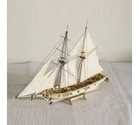 Binwat Scale DIY Hobby Wooden Ship Science Equipmen Assembly Model Boat Kits Sailing Boat Kit Decor Toy Gift(1:100)