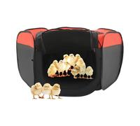 binxun Foldable Brooder Box for Chicks, 115cm Small Animal Playpen Chick Starter Kit, 420D Oxford Cloth Portable Poultry Habitat with Mesh Top & Washable Pad for Ducklings, Puppies,