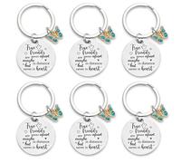 Binxus 6 Pcs Best Friend Keychain Best Friends Keyring Long Distance Friendship Gift Are Never Apart Keychain for Women, Silver, One Size