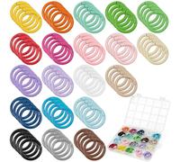 Binxus 80 Pcs Metal Spring O Rings, 20 Colors Round Carabiner Clips Trigger Spring Snap Clip with Clear Plastic Storage Box (Colorful)