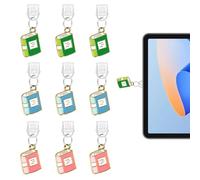 Binxus 9 Pcs Dust Plug Charm Cute Book Anti Dust Plugs Compatible with Kindle with Type C Charging Port for Phone Accessories (3 Coloers)