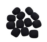 Binzzo Mini Microphone Cover Windscreen Soft Thick Dense Foam Pass Sound Well Reduce Wind Noise Breathing Hold Shape Well Can Wash for Headset Mic Assorted Black 12pieces