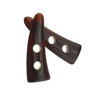 Binzzo Two Holes Toggle Buttons 50 X 17mm Bone Horn Buckle Thread Hole Smooth Soft Touch Handy Durable Easy Manipulate Not Get Stuck for Crafts Coat Chunky Sweater Sewing Knitting Resin Brown 10pcs