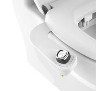 Bio Bidet SlimEdge Simple Bidet Toilet Attachment in White with Dual Nozzle, Fresh Water Spray, Non Electric, Easy to Install, Brass Inlet and Internal Valve