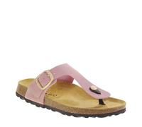Bio Bio DENKAAPURE Women's Organic Leather Flip Flops Rubber Sole, pink, 6 UK