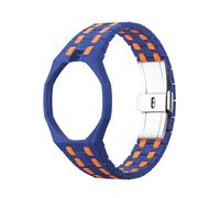 Bio-Ceramic Replacement Watch Strap Fits for Swatch X Royal Pop Watch Replacement Band All-in-One Integrated Design Full Protection & Lightweight (Blue Orange 12)