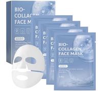 Bio Collagen Face Mask, 4PCS Bio Collagen Real Deep Masks, Anti Wrinkle Overnight Hydrogel Mask Firming Korean Face Masks Beauty, Pure Collagen Film for Hydrate, Brighten, Shrink Pores, Soothe, Repair
