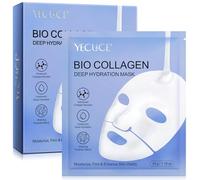 Bio Collagen Face Mask 6pcs, Intense Hydration, Reduce Fine Lines & Wrinkles, Soothing & Hydrating Overnight Hydrogel Mask, Pore Minimizing, Elasticity Improvement, Anti Aging and Rejuvinating Sheets