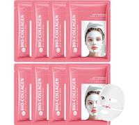 Bio Collagen Face Mask, Bio Collagen Real Deep Face Mask Skincare, Hydrogel Overnight Face Masks for Hydration and Soothing, Pore Minimizing, Elasticity Improvement, Korean Skincare (8PC)