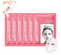 Bio Collagen Face Mask, Bio Collagen Real Deep Face Mask Skincare, Hydrogel Overnight Face Masks for Hydration and Soothing, Pore Minimizing, Elasticity Improvement, Korean Skincare (6PC)