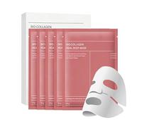 Bio collagen Face Mask,Hydrogel Overnight Mask,Bio-Collagen Real Deep Face Mask 5Pcs,Pore Minimizing and Elasticity Improvement,Face Mask for Glass Skin,5Pcs
