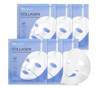Bio Collagen Face Mask, Intense Hydration, Soothing & Hydrating Overnight Hydrogel Mask, Reduce Fine Lines & Wrinkles, Pore Minimizing, Elasticity Improvement, Anti Aging and Rejuvinating Sheets 12pcs