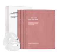 Bio Collagen Face Mask Overnight, Korean Glass Skin Collagen Real Deep Face Masks Skincare, Korean Skincare - Fights Wrinkles, Glow & Rejuvenating Skin, 4 Pack
