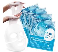Bio Collagen Face Masks, Glass Skin Collagen Mask, Bio-Collagen Real Deep Mask, Korean Face Mask, Hydrogel Overnight Hydrating Face Mask for Reduce Wrinkles, Youthful Skin, Elasticity Improvement