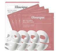 Bio-Collagen Hydrogel Face Mask - Overnight Hydrating Korean Mask for Firming, Elasticity, Pore Minimising & Glass Skin Glow, Night Wrapping Face Mask | 4-Pack | Glowique