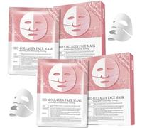 Bio Collagen Mask, Collagen Real Deep Mask, Overnight Hydrogel Masks with Hyaluronic Acid, Face Masks Beauty, Hydrating, Pore Minimizing, Firming, Brightening, Face Care (10PCS)