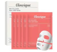 Bio-Collagen Real Deep Mask - Hydrating Overnight Hydrogel Mask for Pore Minimizing, Elasticity Boosting & Glass Skin Glow - Korean Face Mask Set for Deep Hydration 34g x 5 - Packaging May Vary