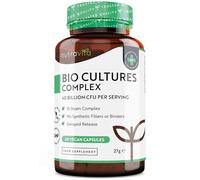 Bio Cultures Complex - 40 Billion CBE per Daily Dose with 15 Bacterial Strains - High Dose Vegan Probiotic Capsules with High Effectiveness and Intense Active Ingredient Content - Made by Nutravita