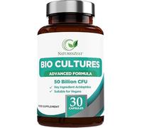 Bio Cultures Complex 50 Billion CFU, 30 Capsules | High Strength, Vegan Live Cultures, Multi-Strain Formula with FOS Fibre, Lactobacillus & Bifidobacterium, UK Made