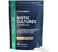 Bio Cultures Complex 60 Billion CFU Per Pack | Advanced Multi-Strain Biotic with Lactobacillus Acidophilus, Bifidobacterium | 60 Vegan Capsules | Supplement for Men & Women | by Horbaach