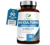 Bio Cultures Complex Probiotics and Prebiotics for Gut Health 60 Billion CFU - 30 Vegan Capsules - High Strength Digestive Supplements, Multi Strain Pre and Probiotics Formula for Men & Women
