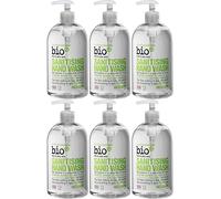 Bio-D Lime & Aloe Vera Cleansing Handwash | 500ml (Pack of 6) | Antibacterial Hand Soap | Neutralises 99.9% of Bacteria | 100% Naturally Derived | Vegan & Cruelty Free | Made in the UK