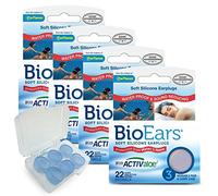 Bio Ears Soft Silicone EarPlugs Protection - 3 Pairs (4 Pks (12 Pairs), Light Blue)