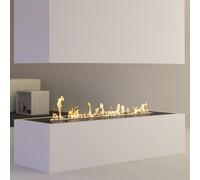 Bio Ethanol Burner in Stainless Steel, Ethanol Fireplace, Bioethanol Fire Stove Fire Pit, Clean Burning Fireplace for Indoor Outdoor Patio(100cm)