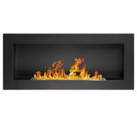 Bio Ethanol Fire BioFire Fireplace Modern 1200 x 400 Black Wall - Mounted Alcohol Fireplace