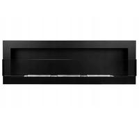 Bio Ethanol Fire BioFire Fireplace Modern 1200 x 400 Black with glass Wall-Mounted