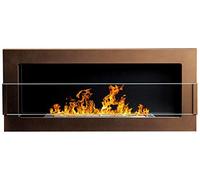 Bio Ethanol Fire BioFire Fireplace Modern 900 x 400 Brown with glass Wall - Mounted Alcohol Fireplace