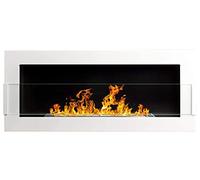 Bio Ethanol Fire BioFire Fireplace Modern 900 x 400 White with glass Wall - Mounted Alcohol Fireplace