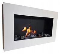 Bio Ethanol Fireplace Biofire Fire B2C White Matt 650 x 400 FLAT BACK ANY WALL (Without Glass Panel)