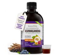 Bio-Fermented Ashwagandha KSM-66 with Turmeric, Probiotics & Enzymes | High Strength Natural Berry Liquid Supplement for Stress, Mood & Gut Health by Turmeric Vitality