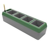 Bio Green Provence Self 4-Herb Window Boxes Water Level Indicator - Windowsill Planter with Removable Baskets - Modern Pot Design - Practical and Easy to Use, Grey, Dark Green