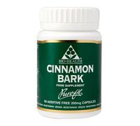 Bio-Health Cinnamon Bark 350mg Pure Herbal Food Supplement Capsules for Cardiovascular Support, Cholesterol and Blood Sugar Control, Suitable for Vegetarians and Vegans, Additive Free, 60 Count