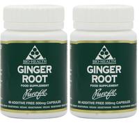 Bio-Health Ginger Root Herbal Food Supplement for Better Digestion and General Health, Relief for Nausea and Sickness, Suitable for Vegan and Vegetarians, Additive Free, 60 Capsules (Pack of 2)