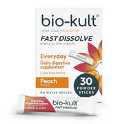 Bio-Kult Everyday Fast Dissolve Powder - 2 Billion CFU + Vitamins C & D | 3 Clinically Researched Strains for Daily Gut & Digestive Support | Peach Flavour | Fast-Melting, No Water Needed | 30 Sachets