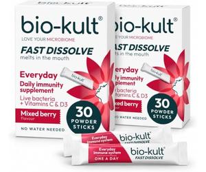 Bio-Kult Everyday Fast Dissolve Probiotic Powder for Immune System, Mixed Berry Flavour, 30 Sachets - 2 Pack