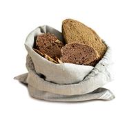 Bio Linen Bread Bag - Сloth Bread Bag - Bread Bags for Homemade Bread - Bread Storage Bag - Natural Brown (12 x 16 inch)
