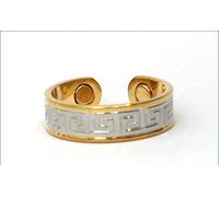 Bio-Magnetic Gothic Design Silver & Gold Finished Copper Ring by Magnetic Products For Health - Heal Your Body Naturally