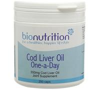 Bio Nutrition Cod Liver Oil 550mg one-a-Day - Joint & Bone Health Supplement - 250 caps