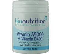 Bio Nutrition Vitamin A 5000 + Vitamin D 400 : Eye Health Supplement : 90 vegi-tabs
