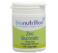 Bio Nutrition Zinc Gluconate - 15mg Zinc - Antioxidant Mineral - 100 vegi-tabs