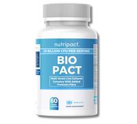 Bio Pact by Nutripact - Multi Strain Live Cultures Complex with Added Prebiotic Fibre - 20 Billion CFU per Serving - 60 Vegan Capsules